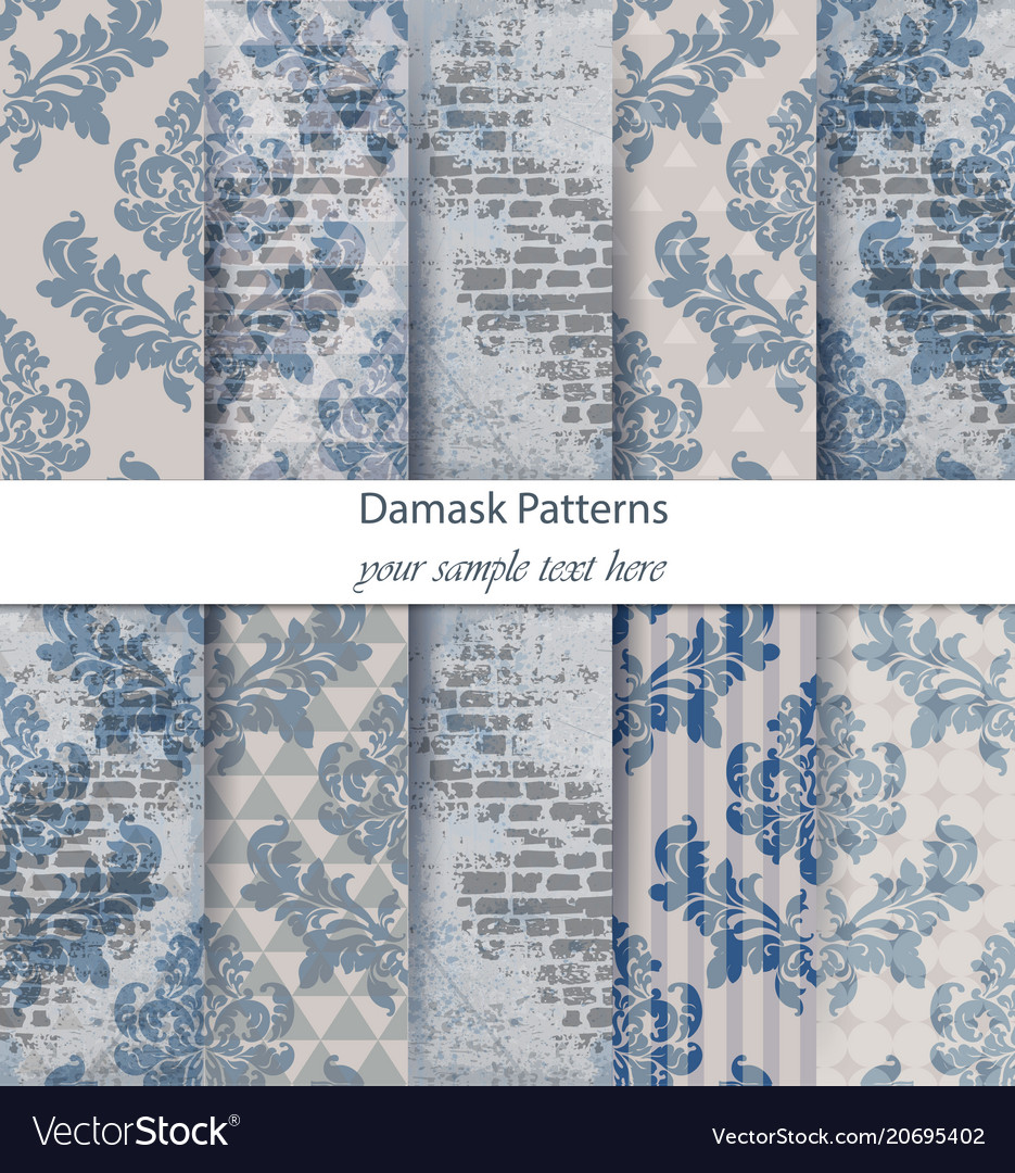 Damask patterns set collection classic vector image Damask patterns set collection classic