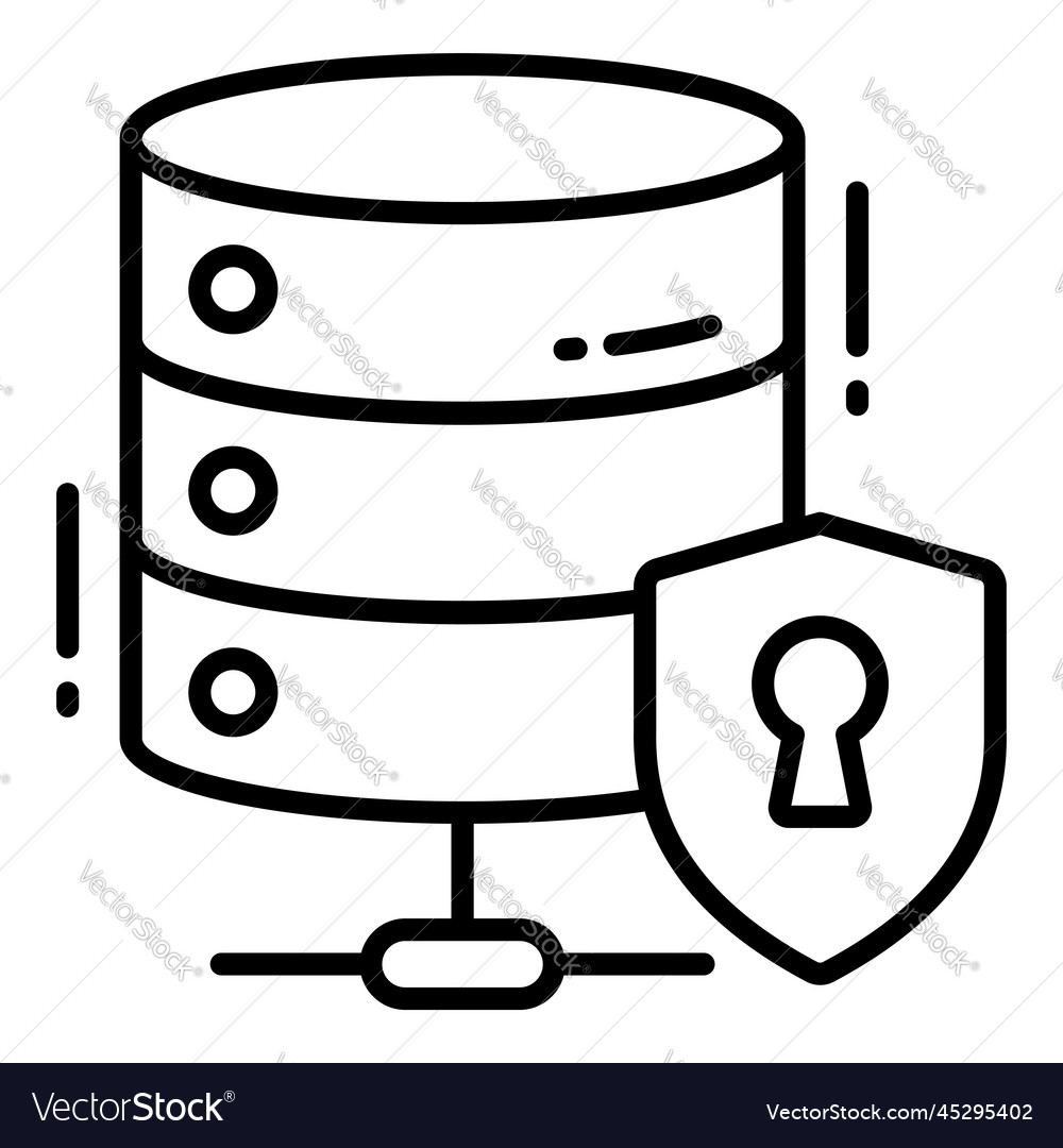 Database protection and security icons set cyber