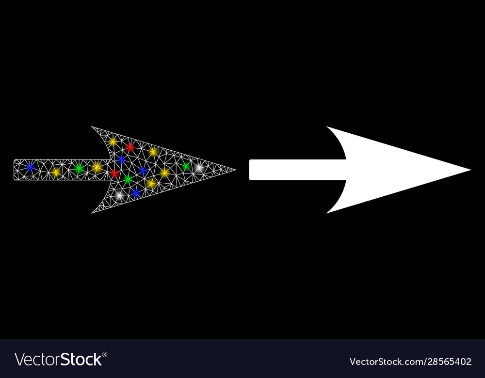 Flare mesh 2d arrow axis x icon with spots vector image Flare mesh 2d arrow axis x icon with spots