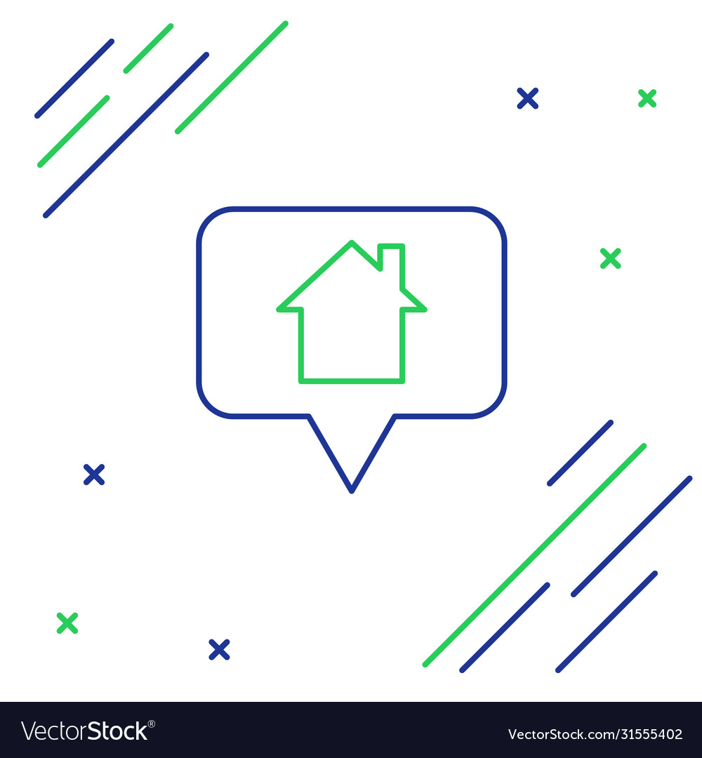 Line map pointer with house icon isolated on white vector image Line map pointer with house icon isolated on white