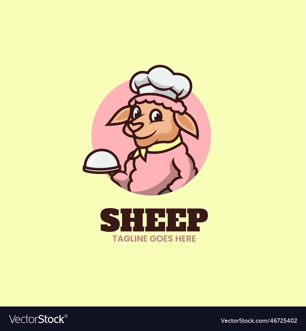 Logo sheep mascot cartoon style