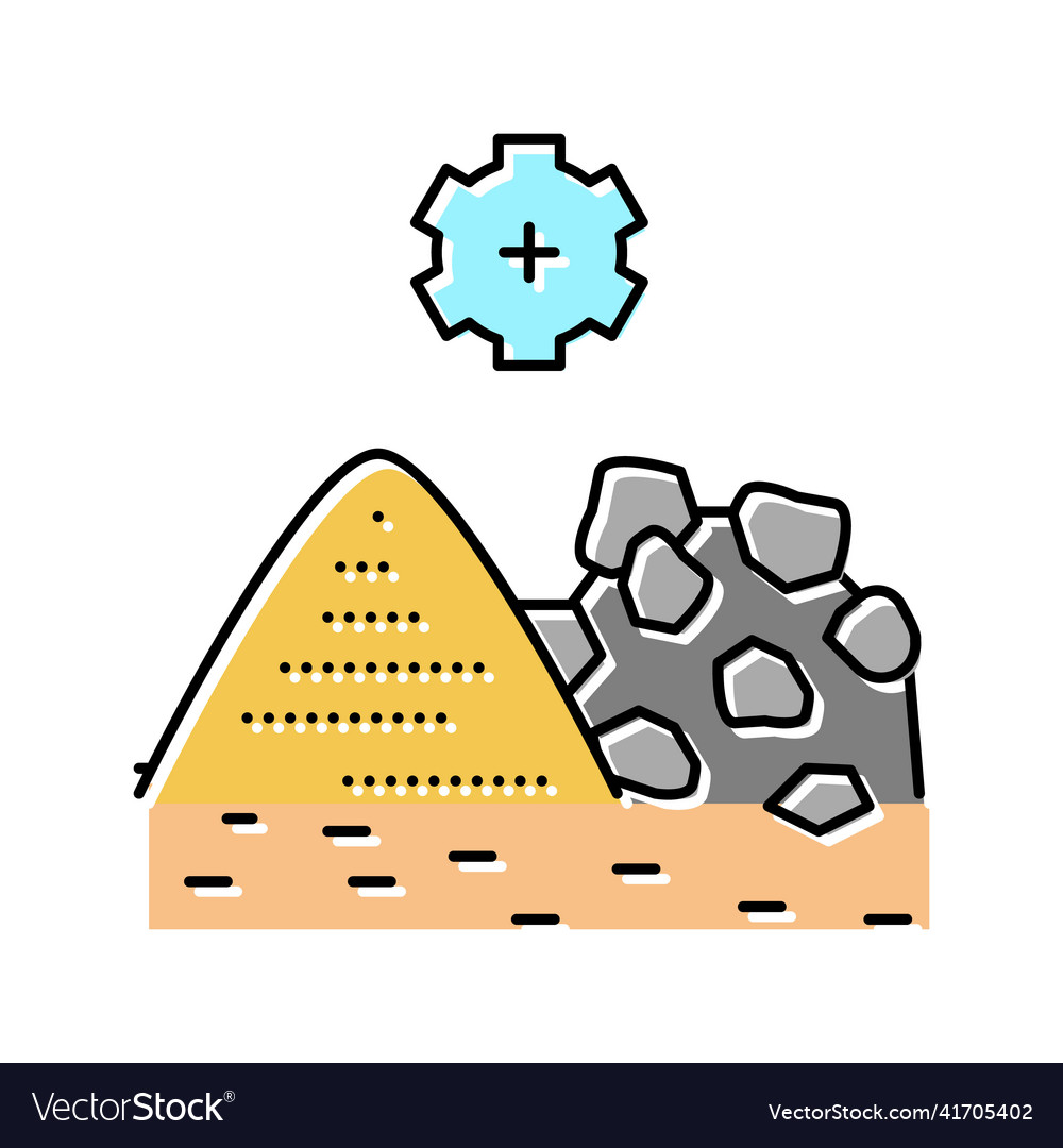 Mining processing color icon Royalty Free Vector Image