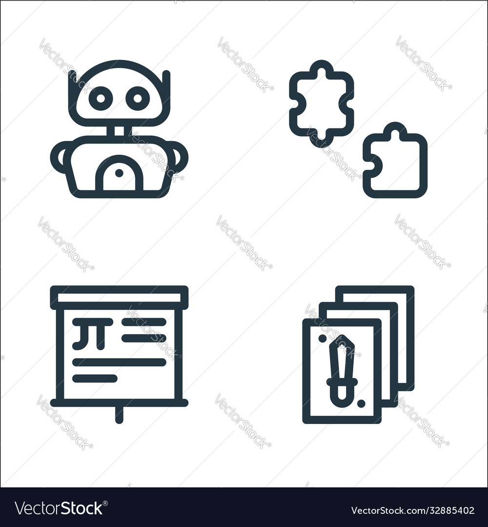 Nerd line icons linear set quality vector image Nerd line icons linear set quality