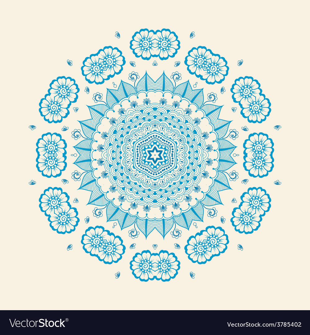 Ornamental round lace with damask