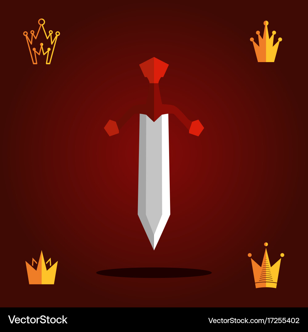 Sword flat icon Royalty Free Vector Image - VectorStock