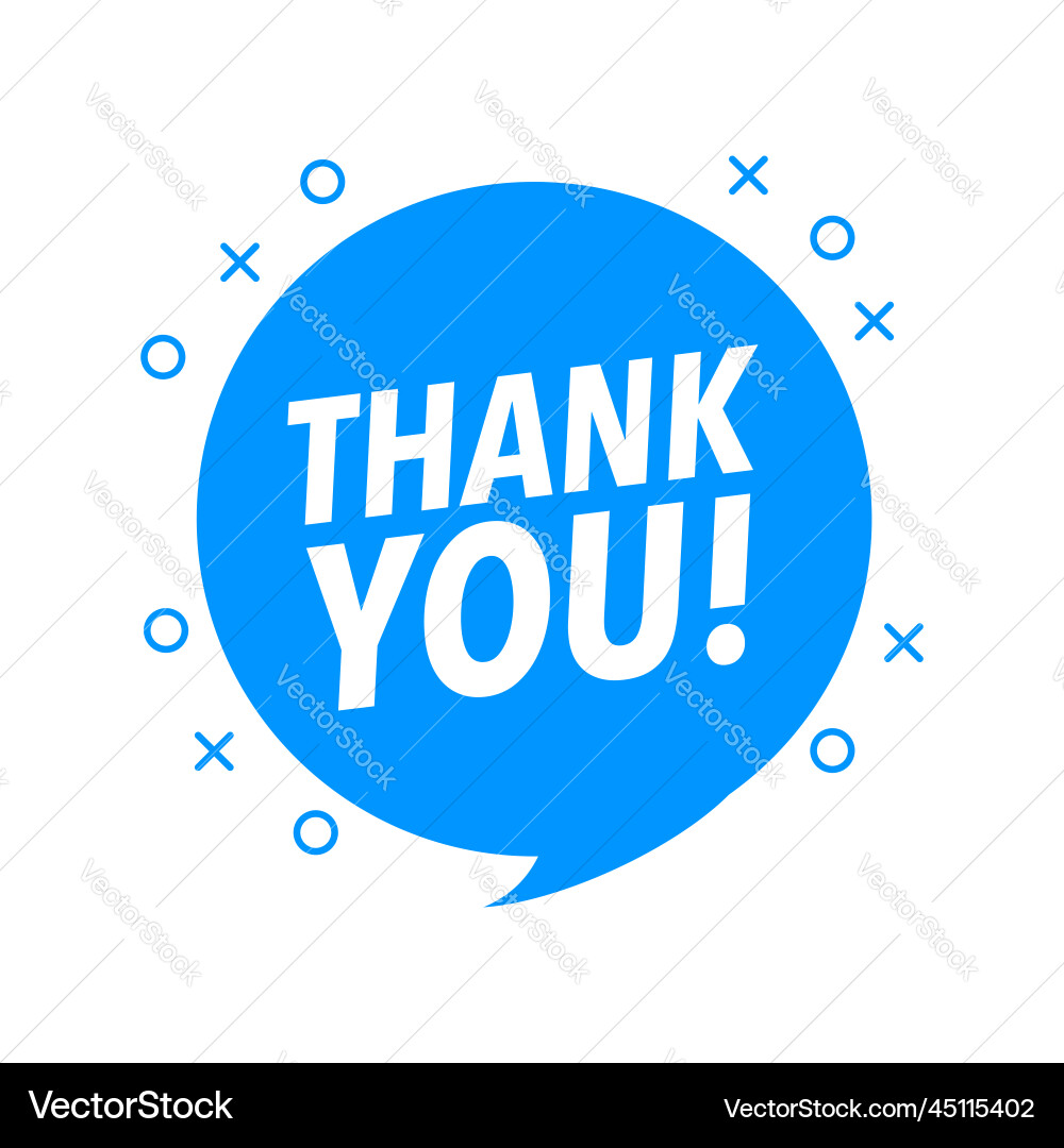 Thank You Banner Label Template Royalty Free Vector Image