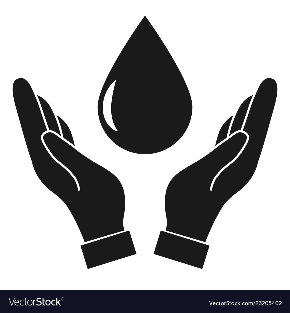 Water Drop In Hand Royalty Free Vector Image Vectorstock