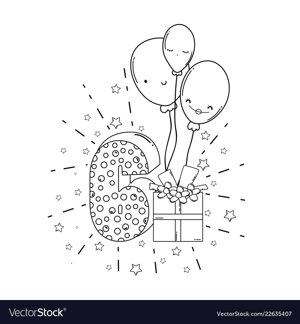 Birthday candle number in black and white Vector Image