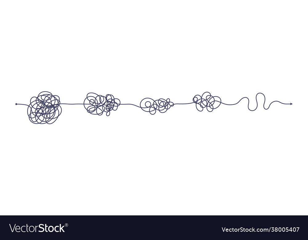 Chaos simplifying problem solving and business vector image Chaos simplifying problem solving and business