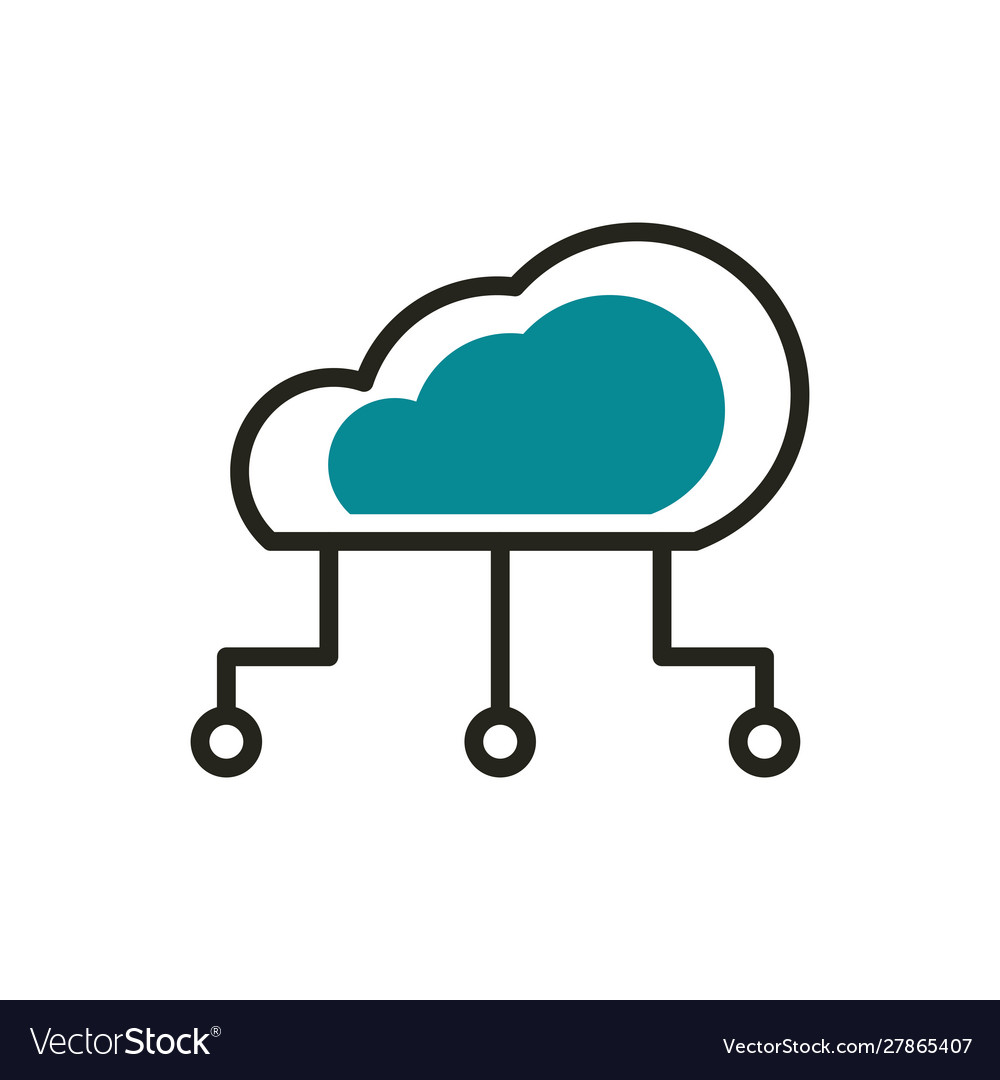 Cloud computing connection web development icon