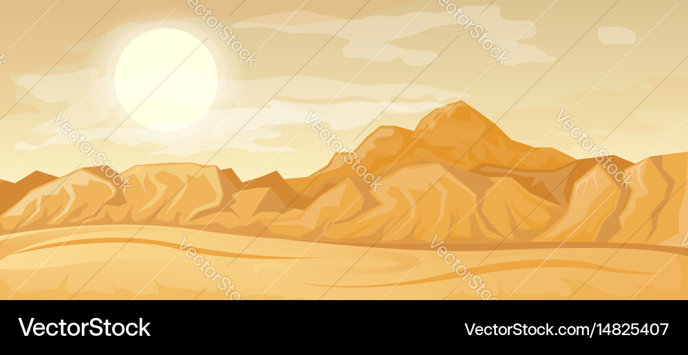 Desert landscape Royalty Free Vector Image - VectorStock