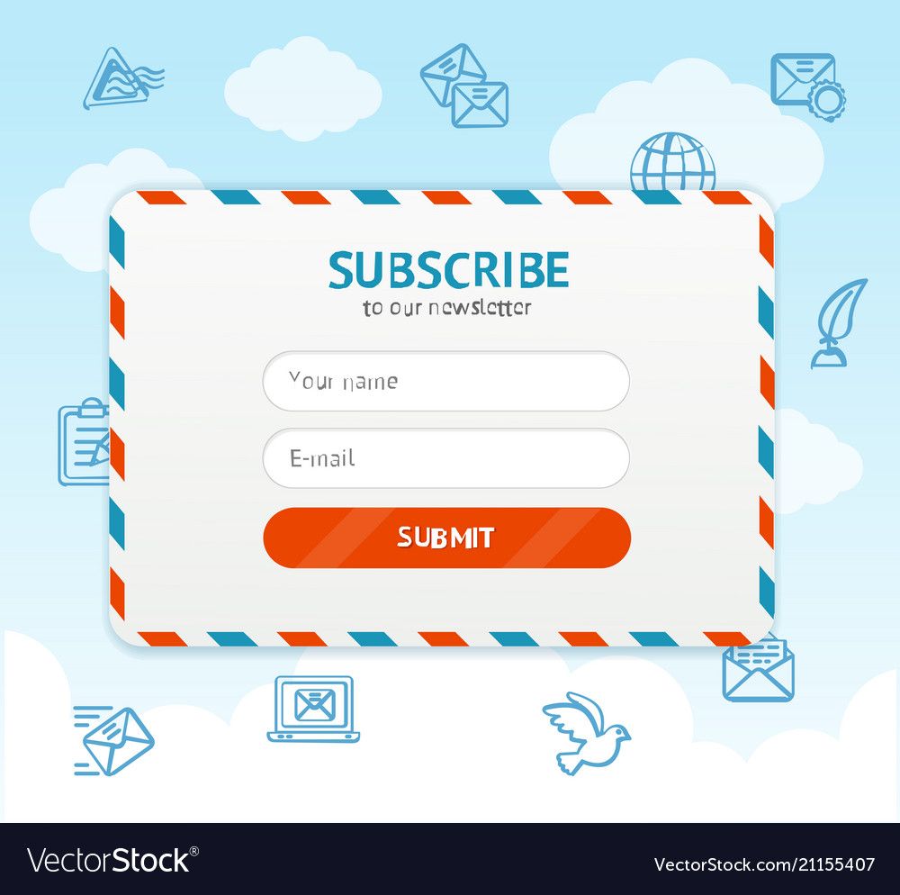 Email Subscribe Form Royalty Free Vector Image Email Subscribe Form Royalty Free Vector Image