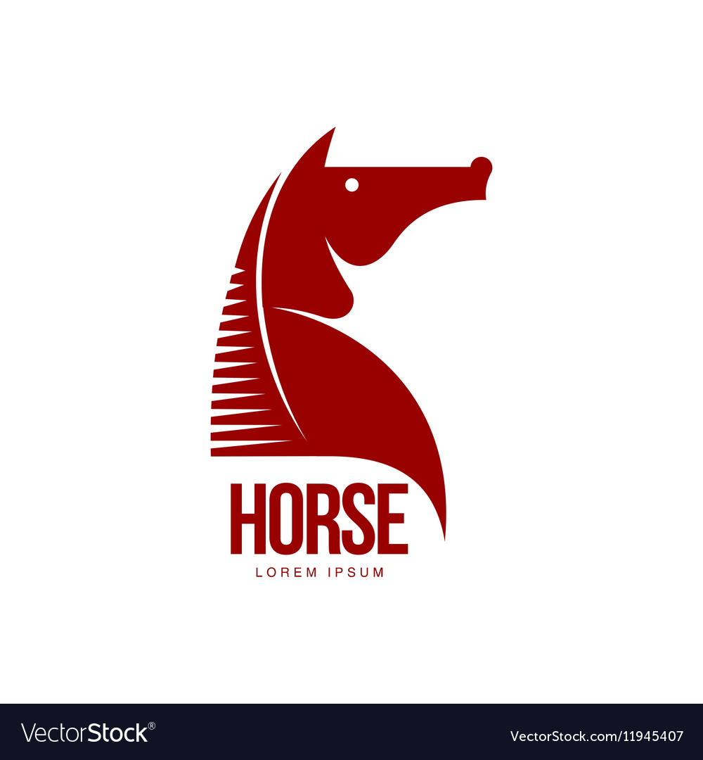 Horse head profile graphic logo template