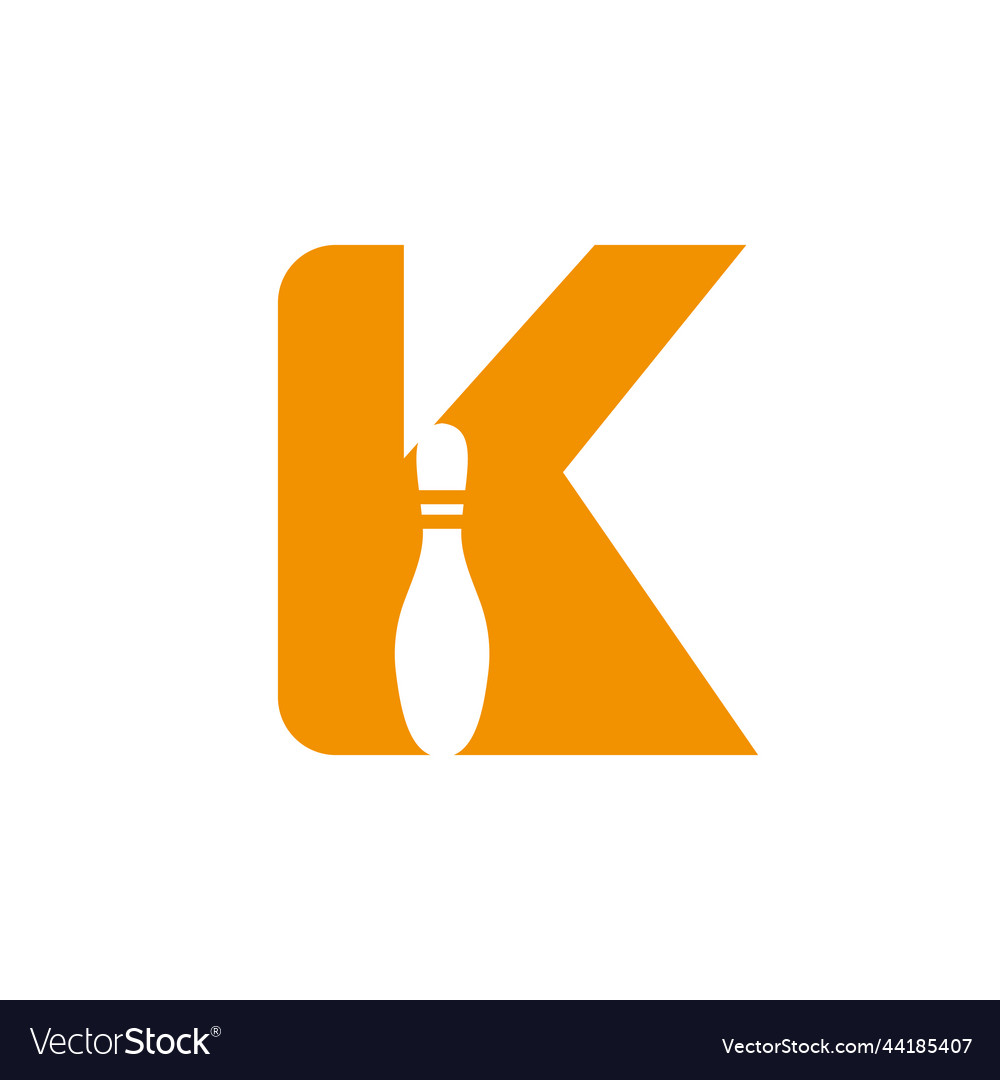 Letter k bowling logo ball symbol template