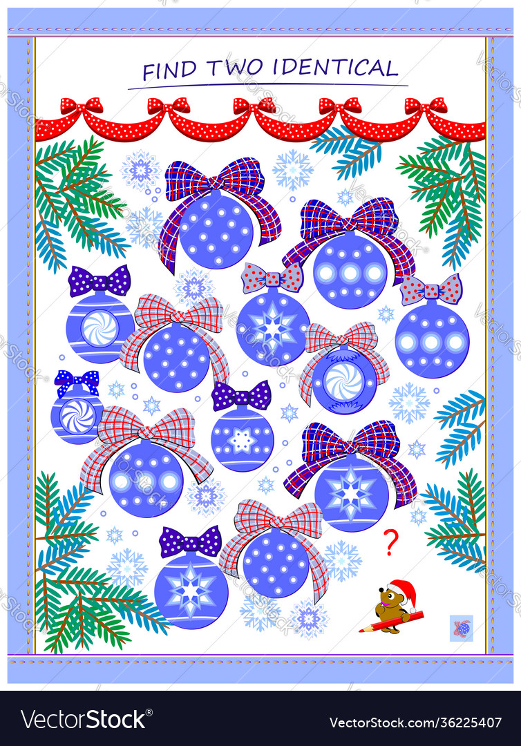 Logic puzzle game for children and adults find Vector Image