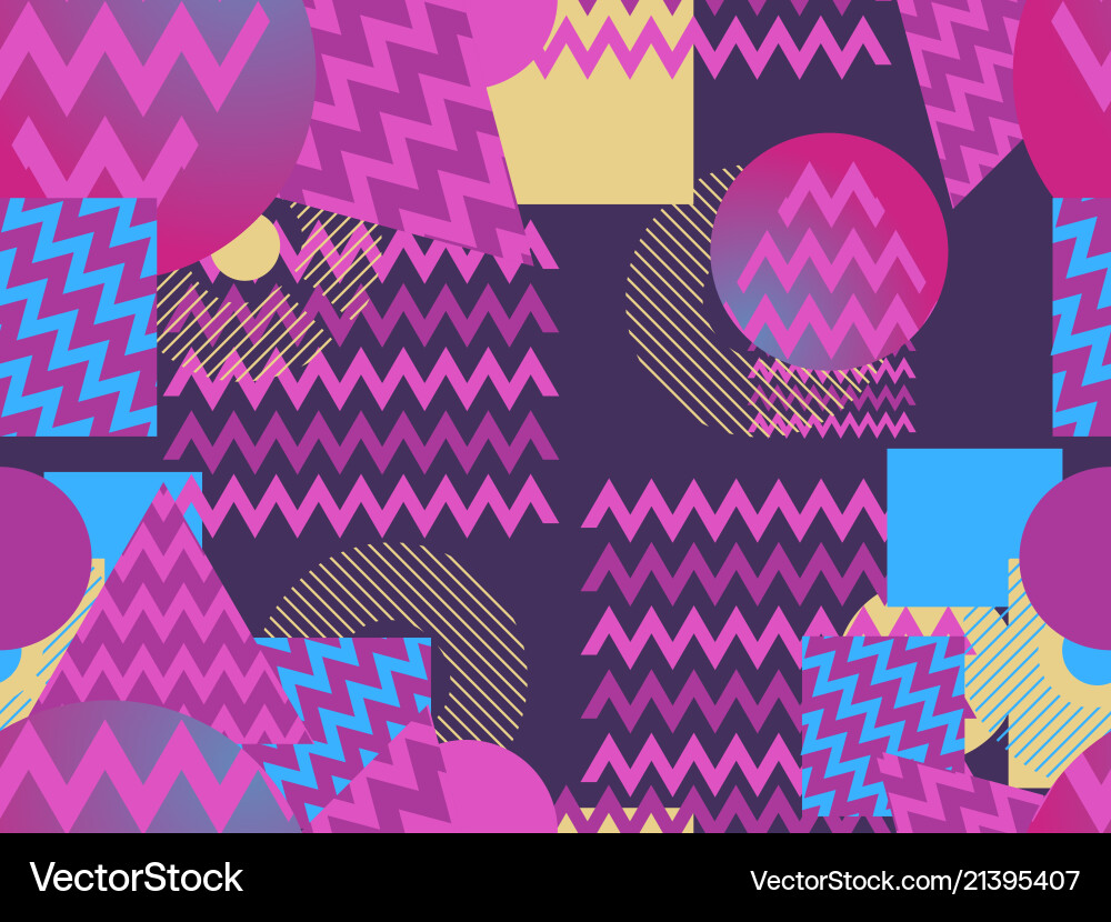 Memphis seamless pattern geometric elements Vector Image