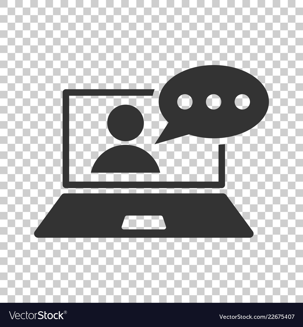 Online training process icon in flat style Vector Image