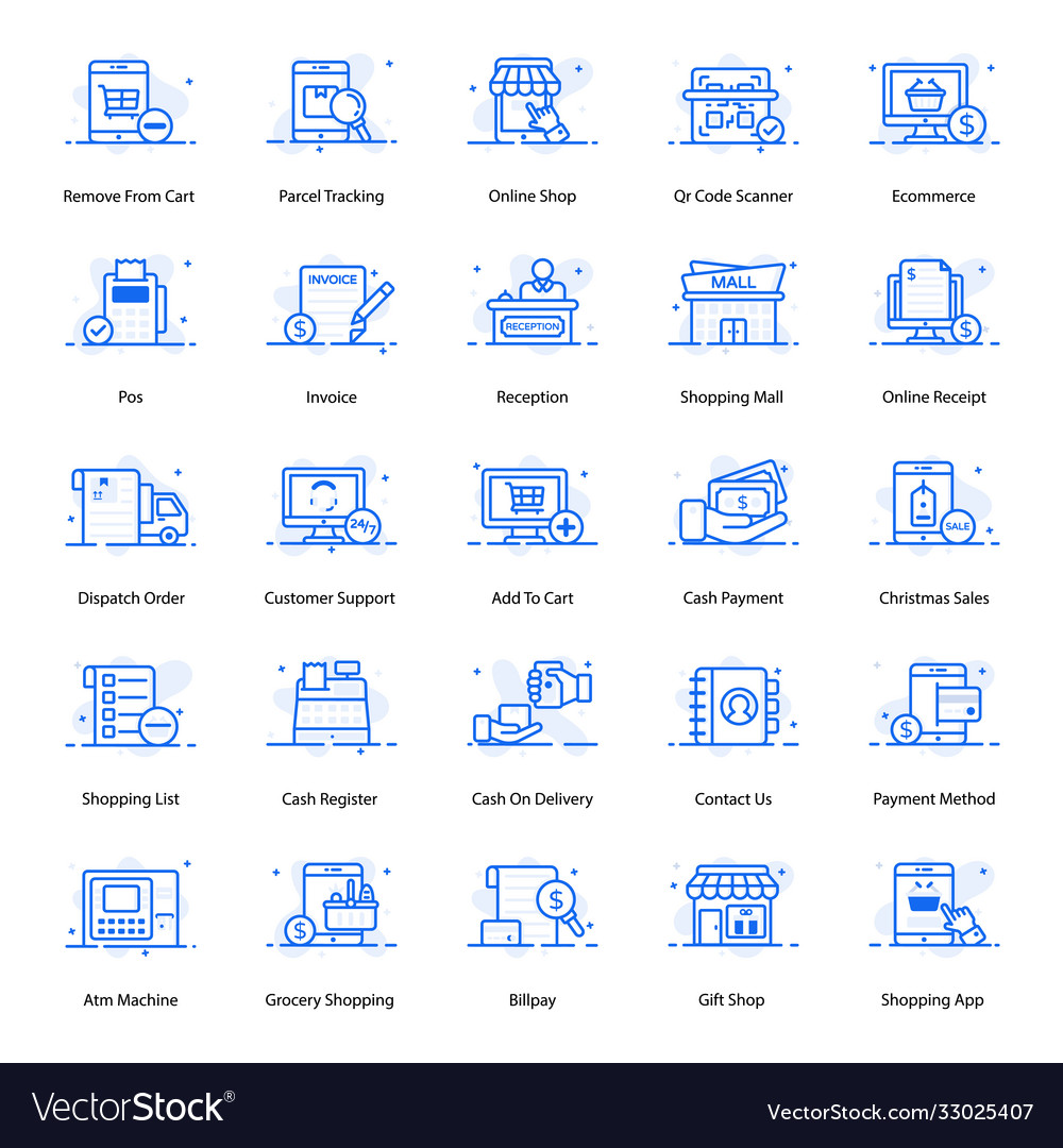 Pack ecommerce flat icons