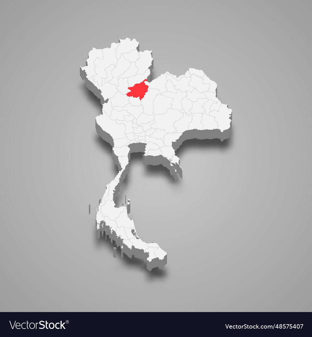 Phitsanulok province location thailand 3d map Vector Image