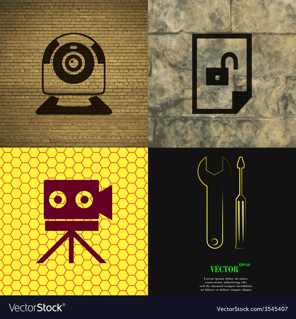 Set of abstract backgrounds with different web