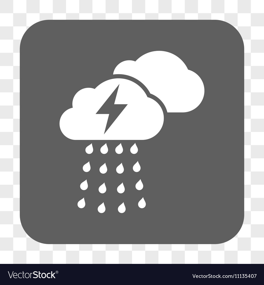 Thunderstorm clouds rounded square button