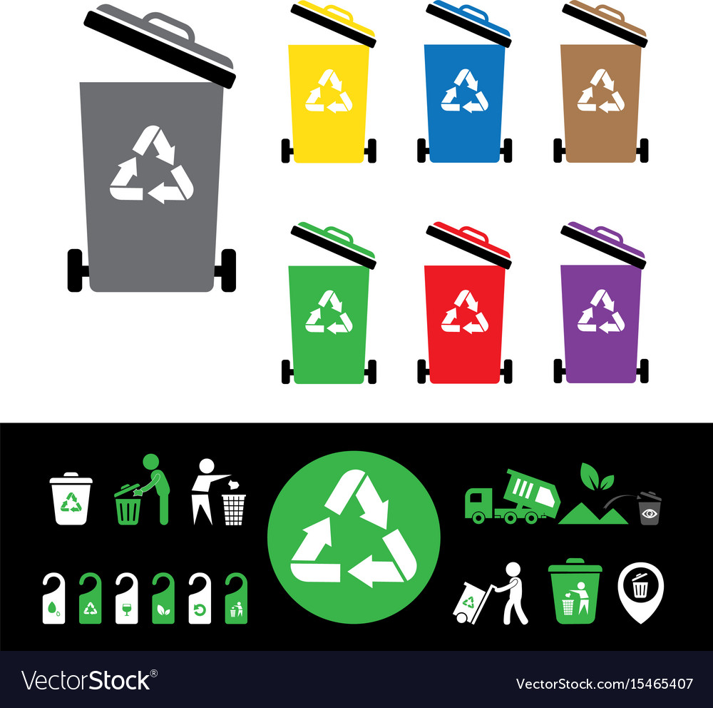 Trash categories recycle garbage bin