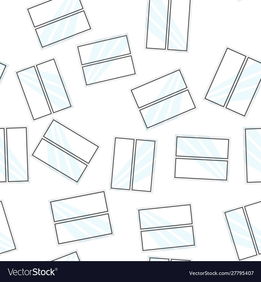 Window seamless pattern on a white background