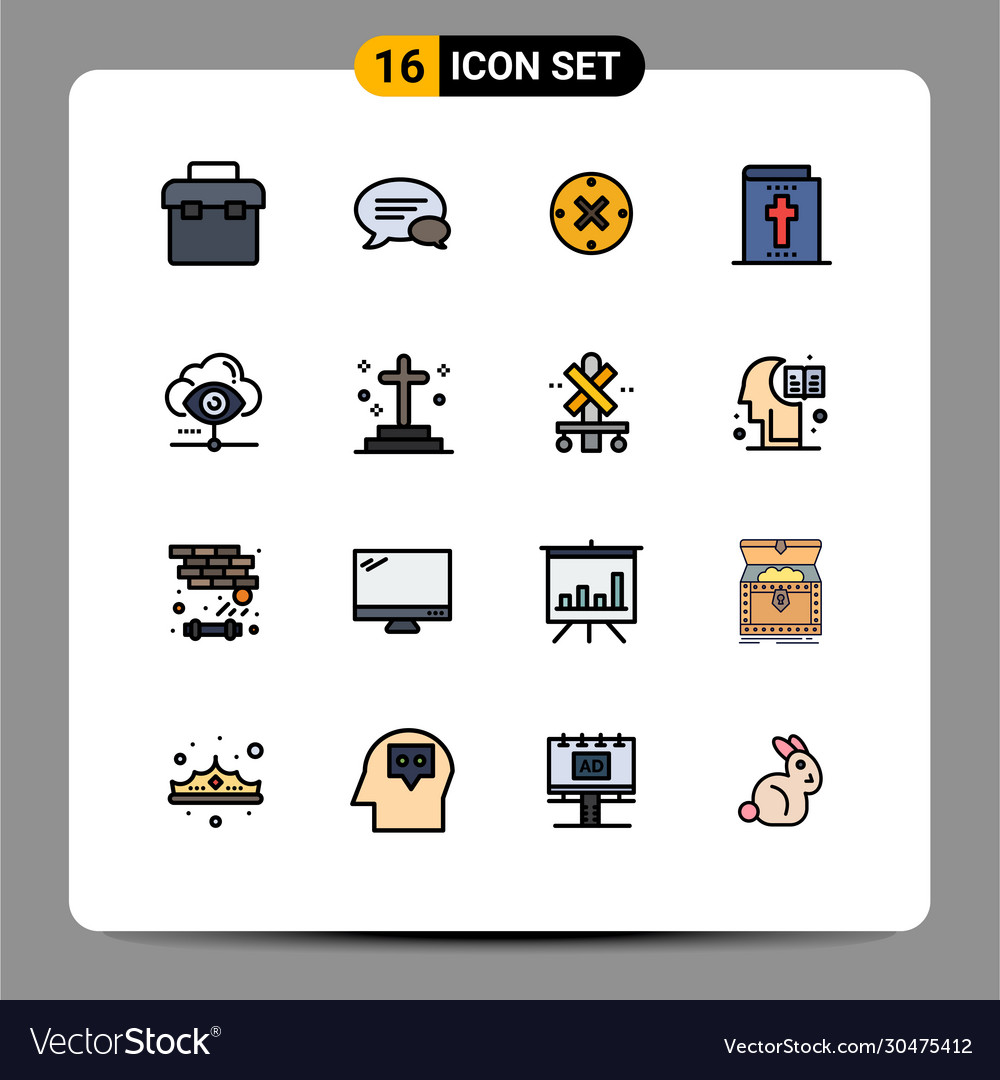 16 user interface flat color filled line pack