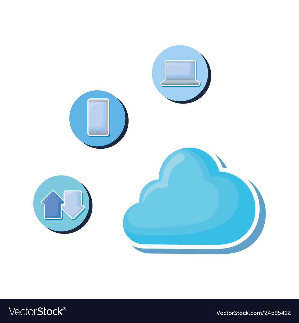 Cloud computing with data icons