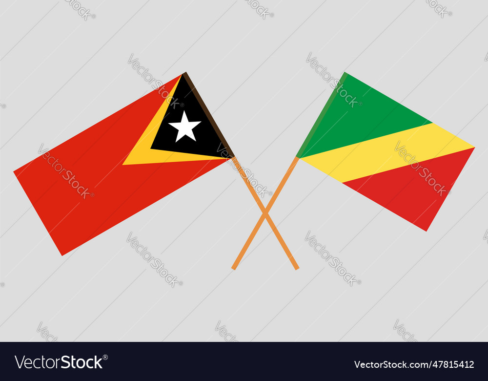 Crossed flags of east timor and republic Vector Image