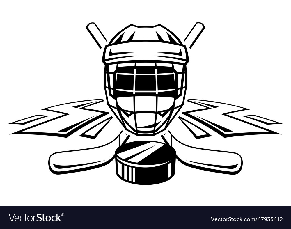 Emblem with hockey symbols sport club label Vector Image