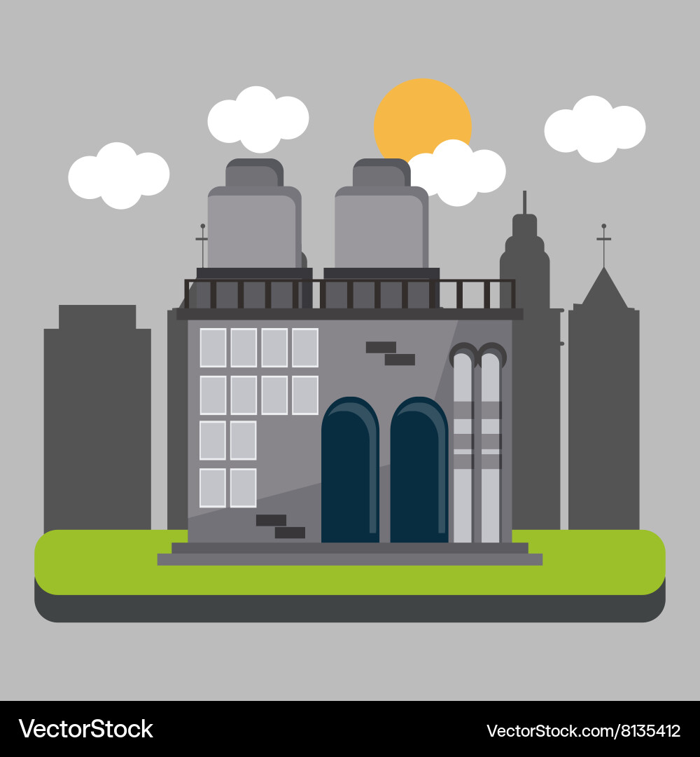 Industrial factory design Royalty Free Vector Image