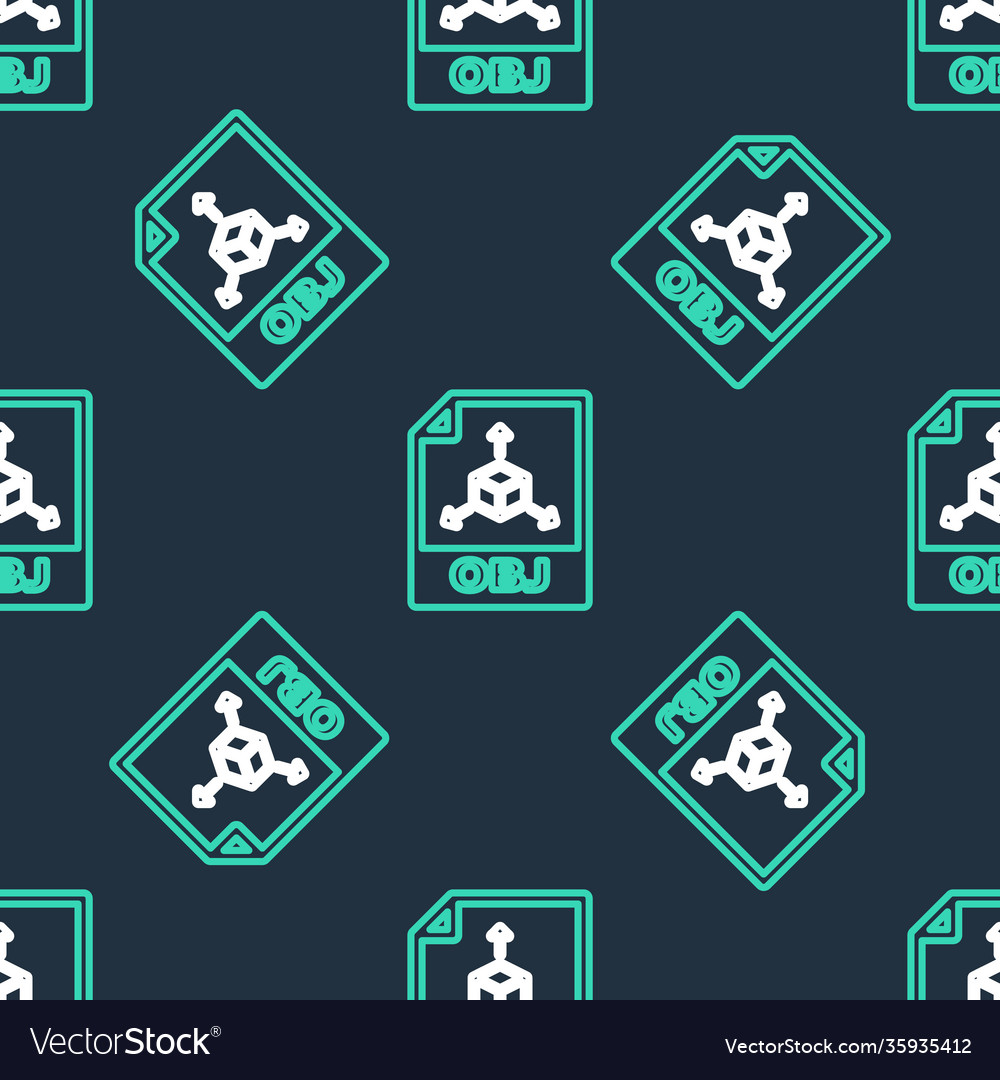 Line obj file document download button icon vector image Line obj file document download button icon
