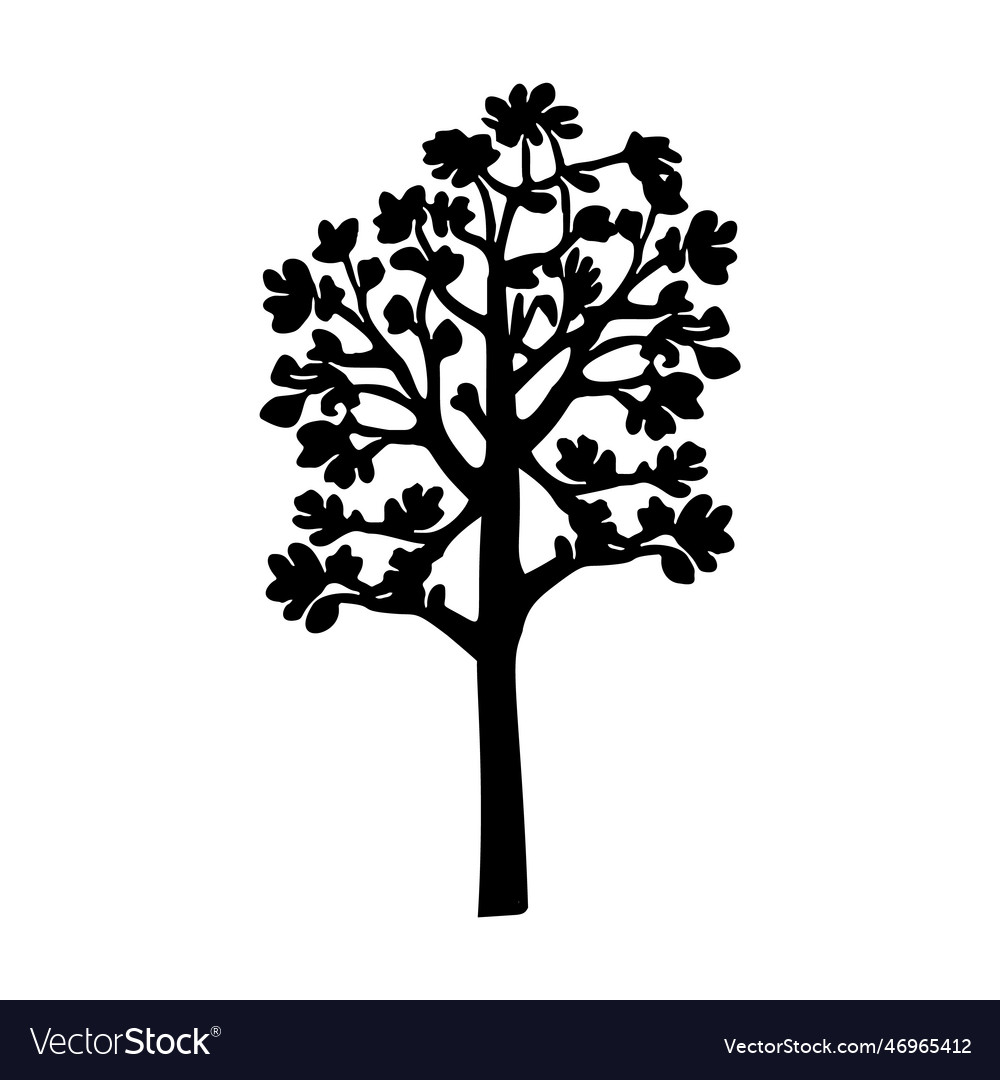 Linocut tree design elements in scandi