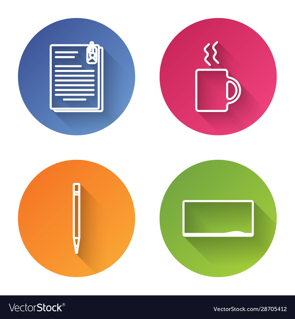 Set line file document and paper clip coffee cup