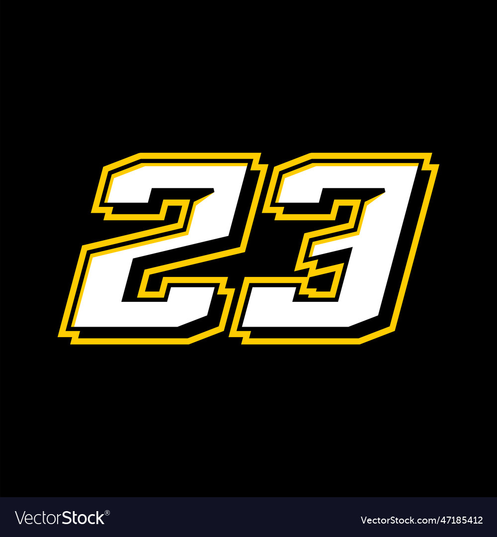 Sport racing number 23 logo design