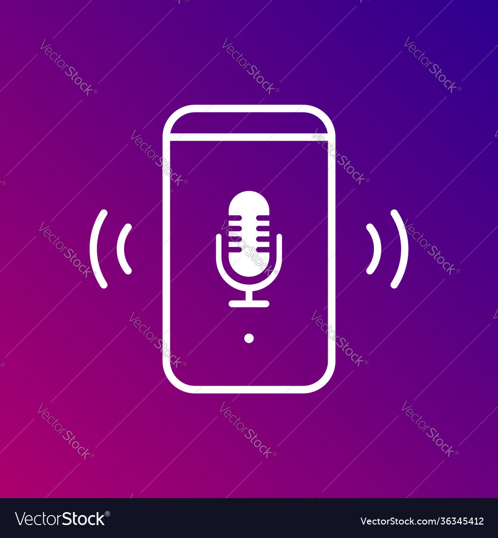 Voice assistant icon on gradient background vector image Voice assistant icon on gradient background