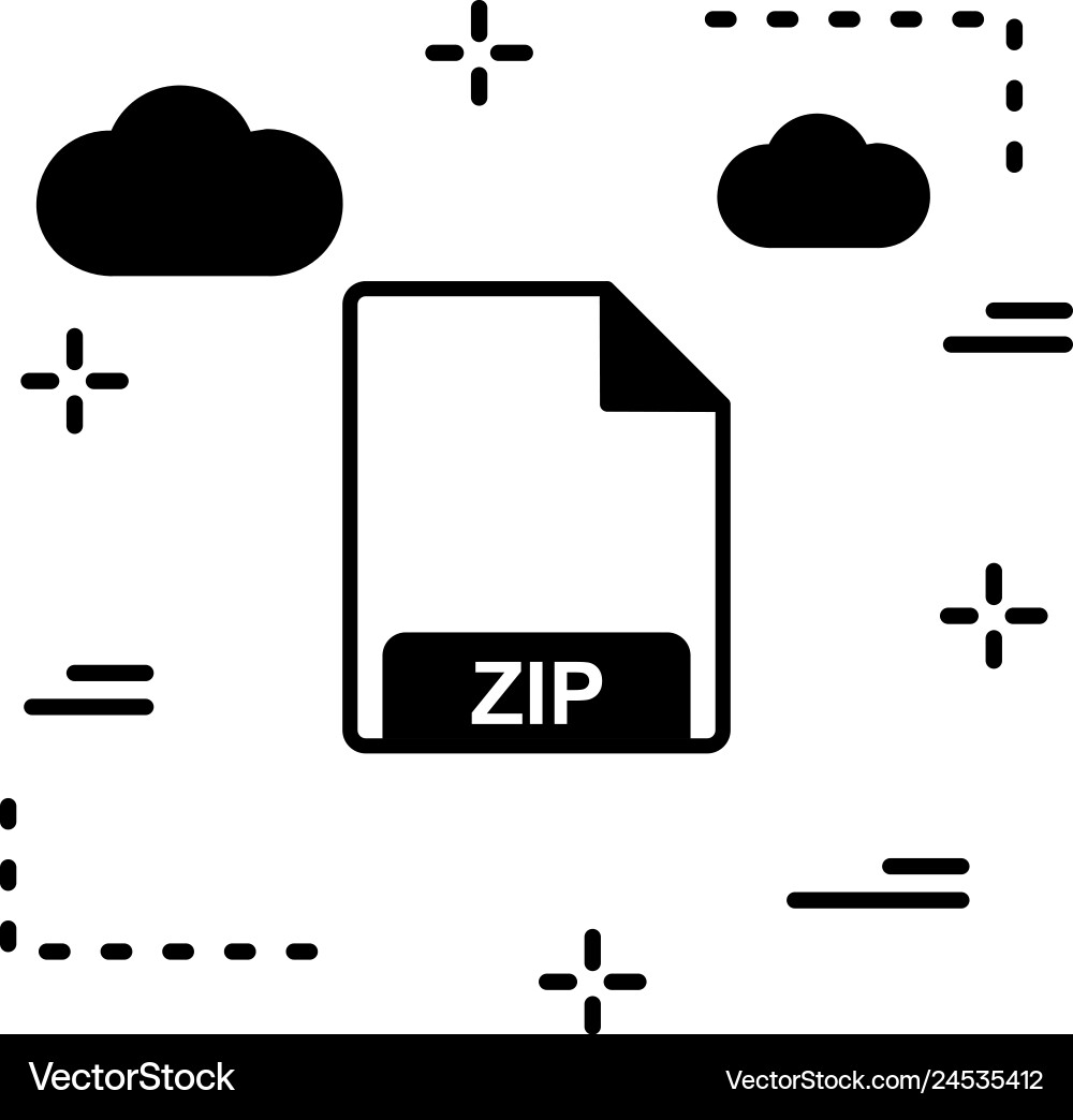 Zip icon Royalty Free Vector Image - VectorStock
