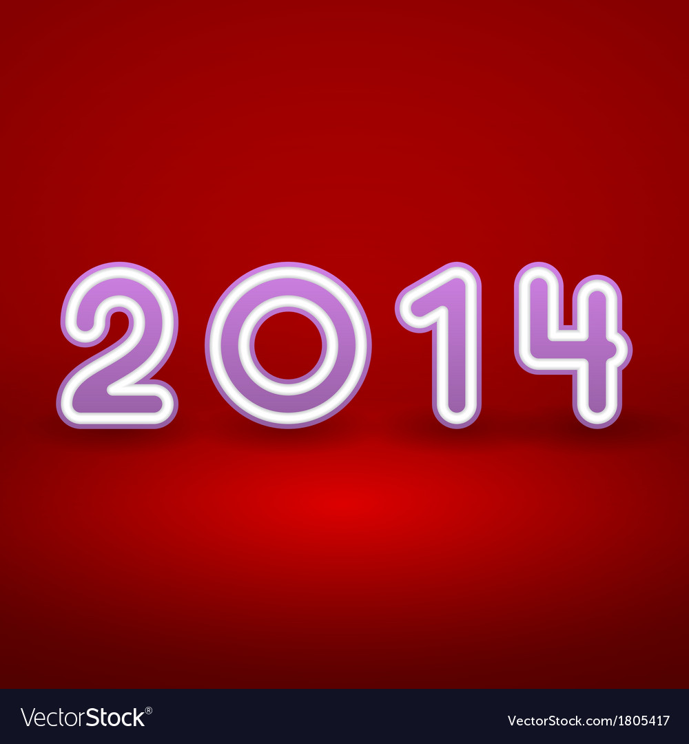2014 new year image on red background with white