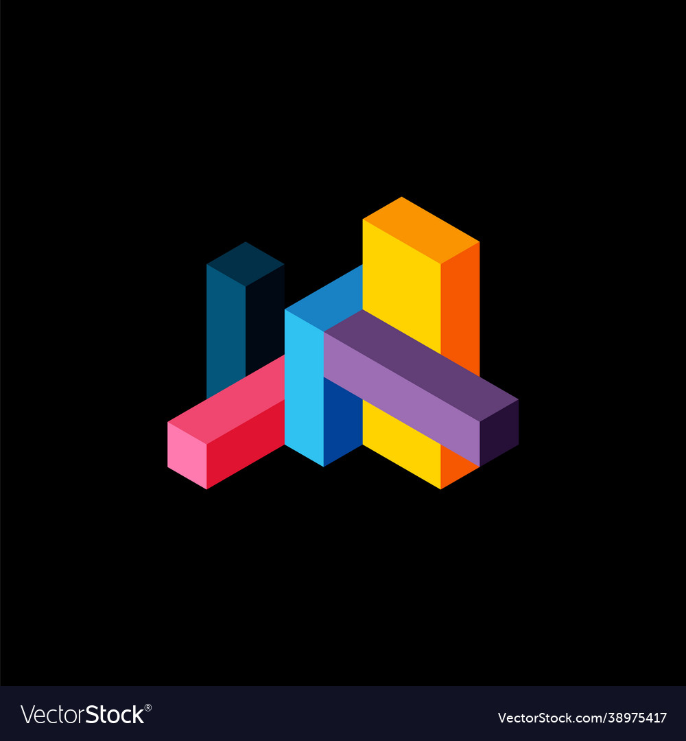 Abstract background 3d cubes cubic elements vector image Abstract background 3d cubes cubic elements