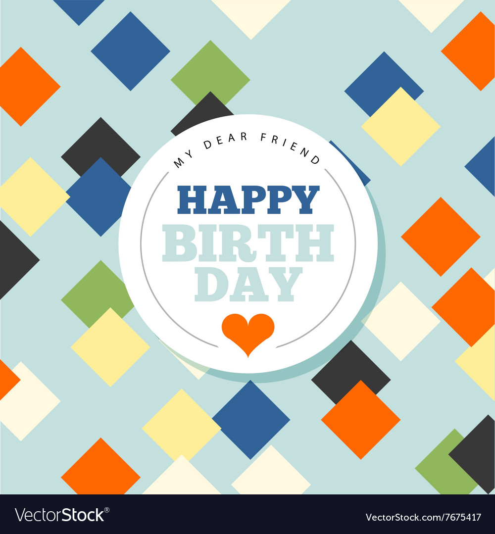 Background with happy birthday typography invite Vector Image