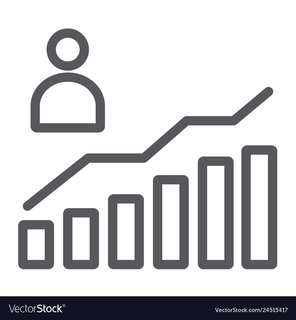 Career growth line icon increase and diagram