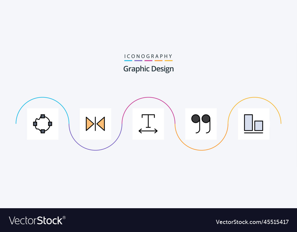 Design Linie gefüllte flache 5 Icon-Pack einschließlich