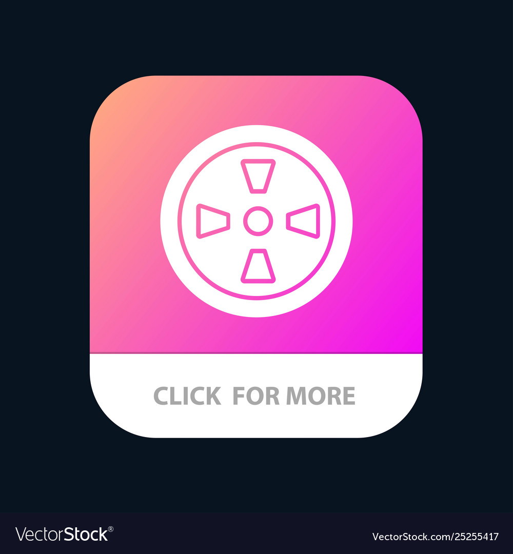 Fan turbine wind mobile app button android vector image Fan turbine wind mobile app button android