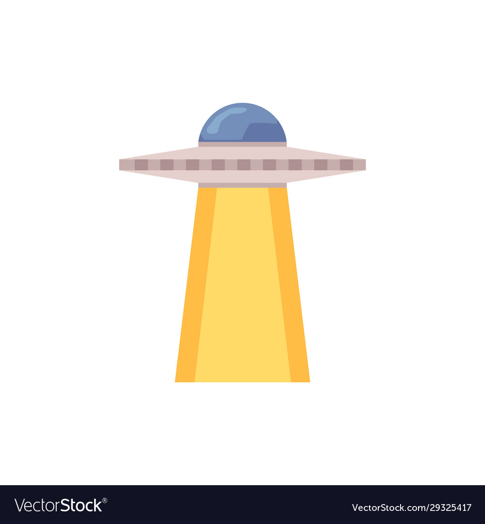 Flat ufo icon with alien abduction style yellow Vector Image Flat ufo icon with alien abduction style yellow Vector Image