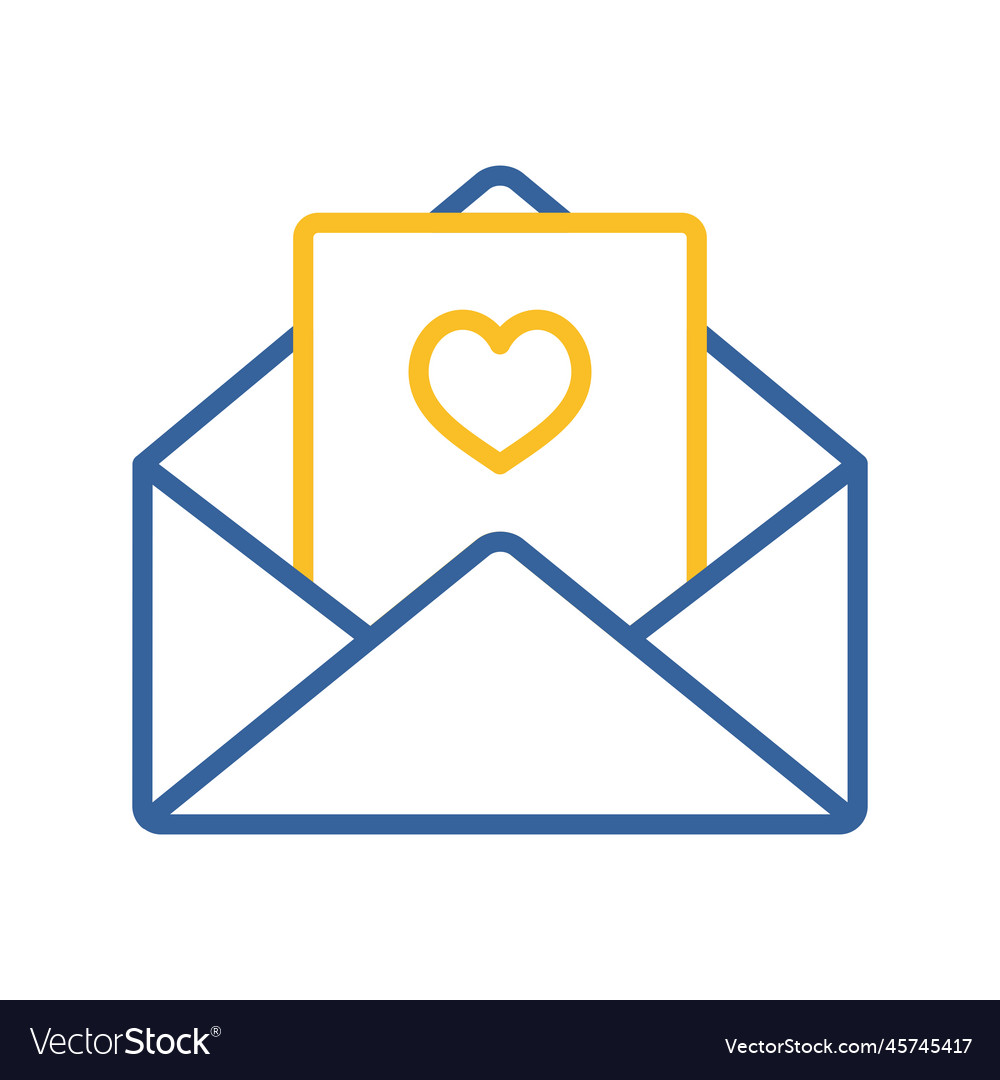 Happy valentine day card in envelope icon heart