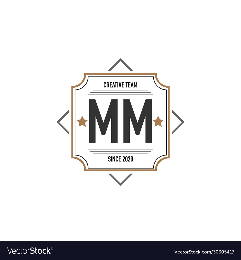 Initial letter mn mm in elegance box logo design