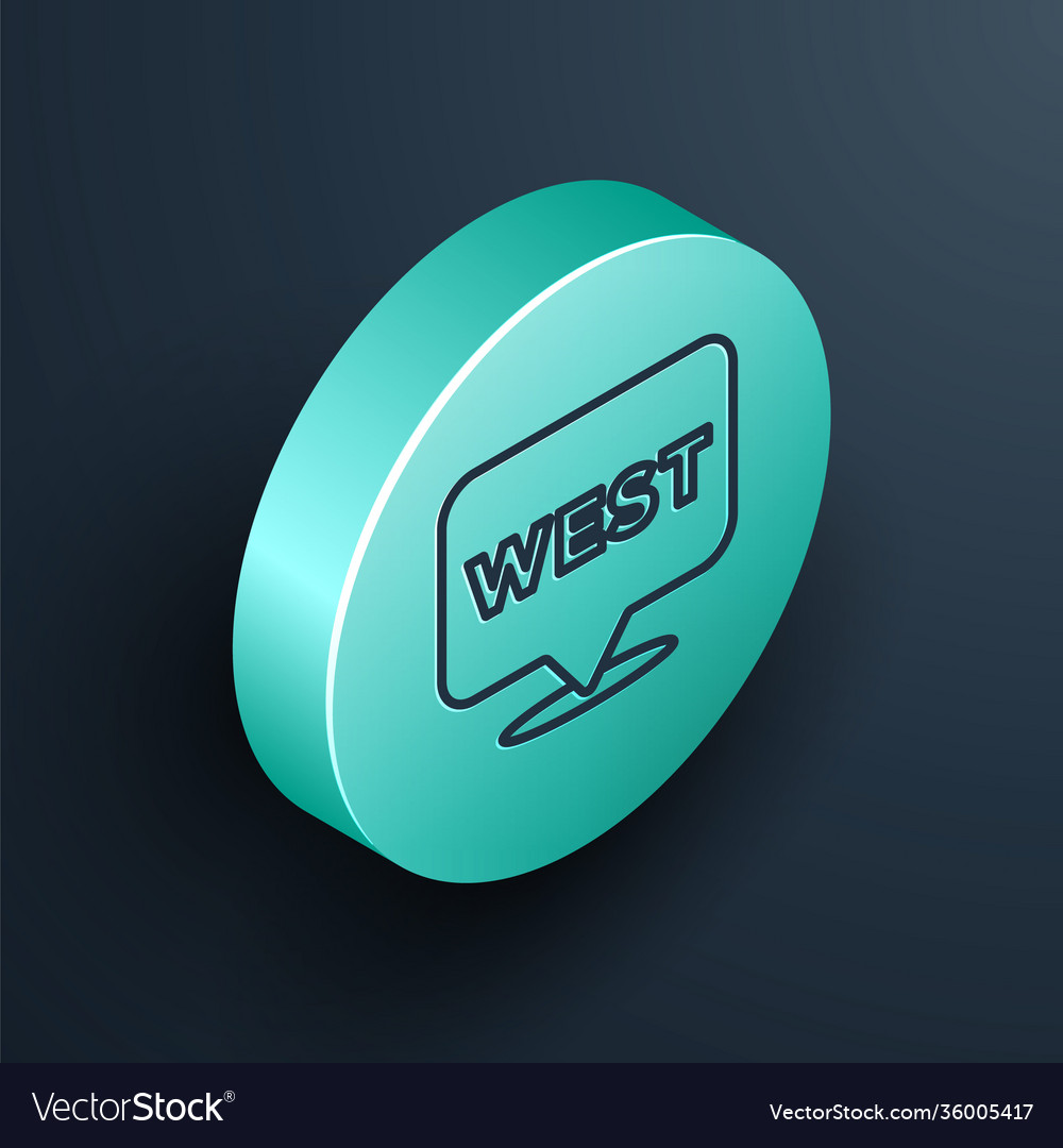 Isometric line pointer to wild west icon isolated vector image Isometric line pointer to wild west icon isolated