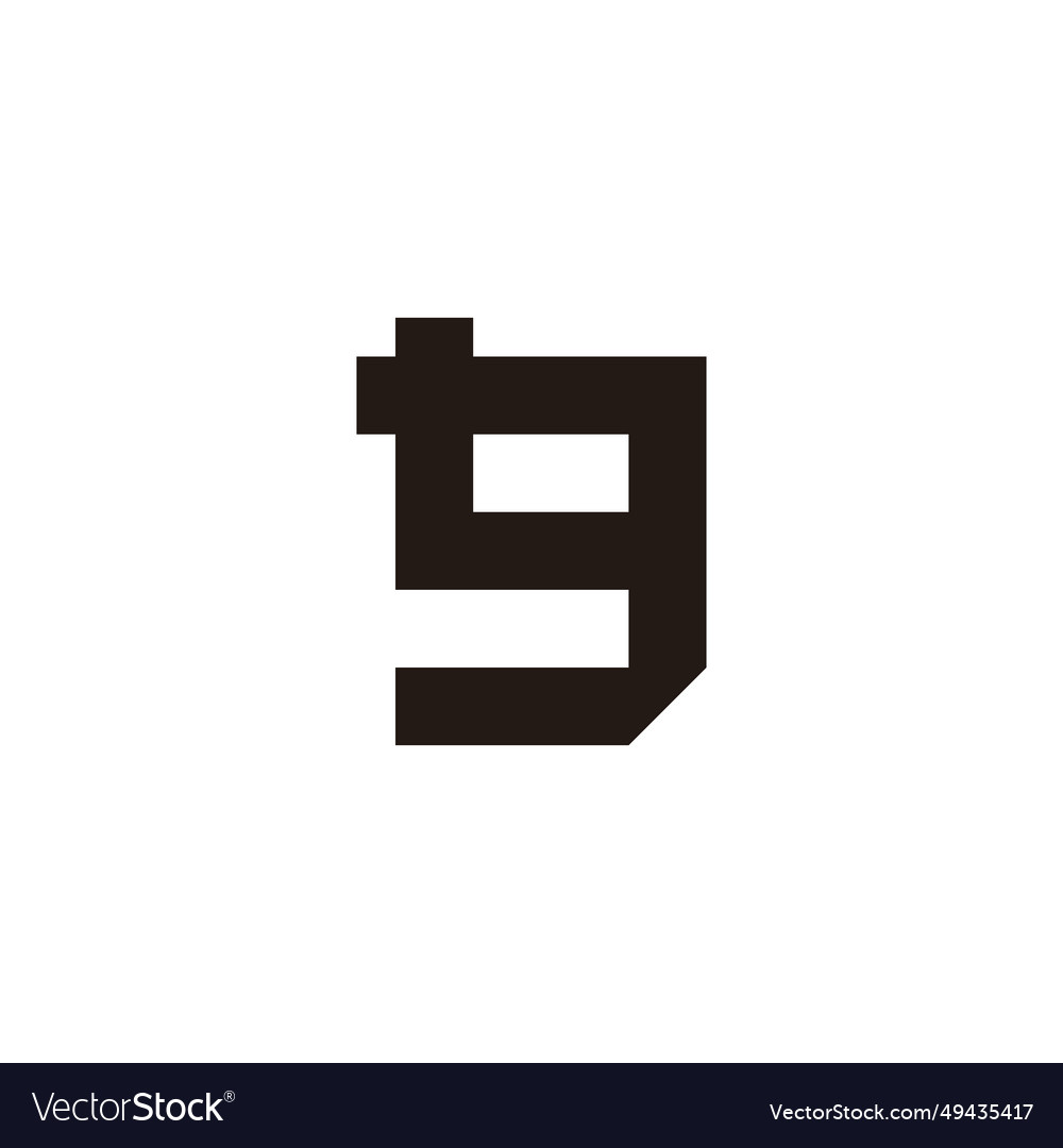 Letter g square unique geometric symbol simple Vector Image