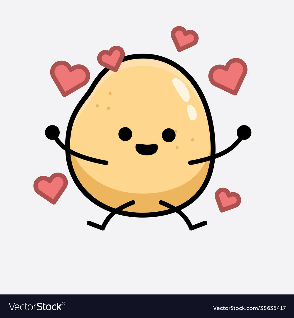 Potato character with cute face and simple body vector image Potato character with cute face and simple body